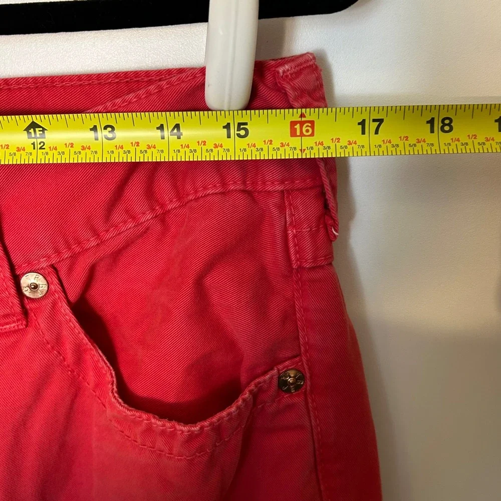 True‎ Religion Red Pants Ricky Relaxed Straight Leg Men's 32 Y2K flap Pockets